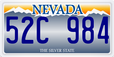 NV license plate 52C984