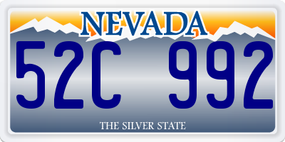 NV license plate 52C992