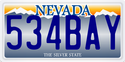 NV license plate 534BAY