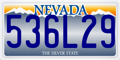 NV license plate 536L29