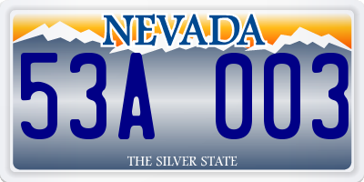 NV license plate 53A003