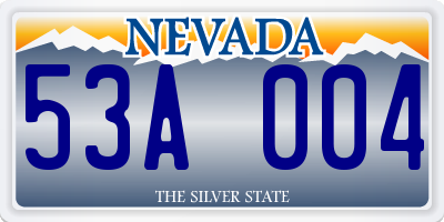 NV license plate 53A004