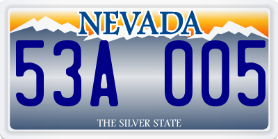 NV license plate 53A005