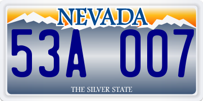 NV license plate 53A007