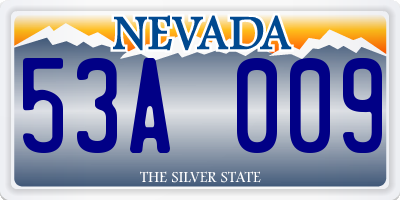 NV license plate 53A009