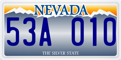 NV license plate 53A010