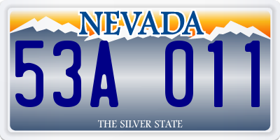 NV license plate 53A011