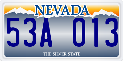 NV license plate 53A013