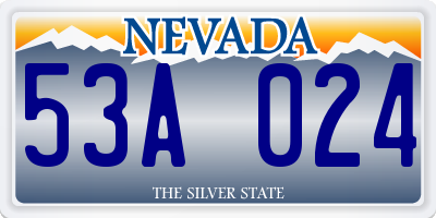 NV license plate 53A024