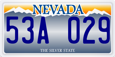 NV license plate 53A029