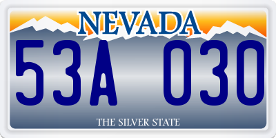 NV license plate 53A030