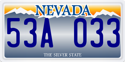 NV license plate 53A033