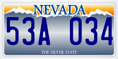 NV license plate 53A034