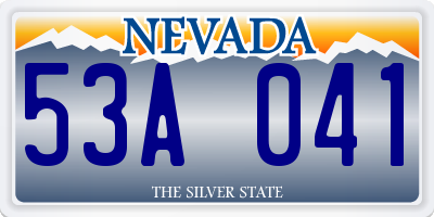 NV license plate 53A041