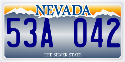 NV license plate 53A042