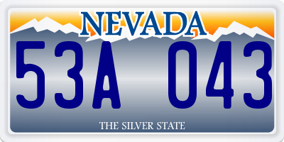 NV license plate 53A043