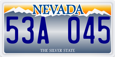 NV license plate 53A045