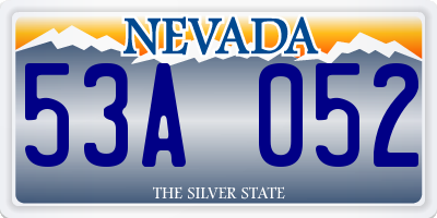 NV license plate 53A052