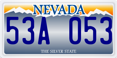 NV license plate 53A053