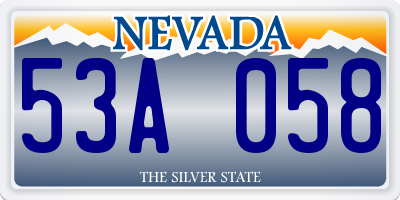 NV license plate 53A058