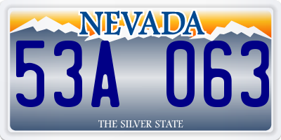 NV license plate 53A063