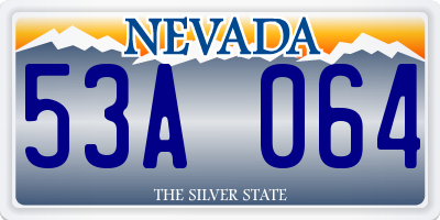 NV license plate 53A064