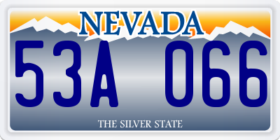NV license plate 53A066