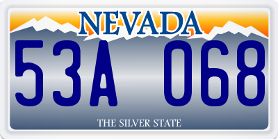 NV license plate 53A068