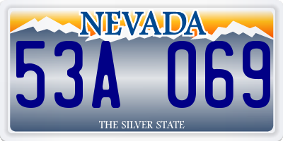NV license plate 53A069