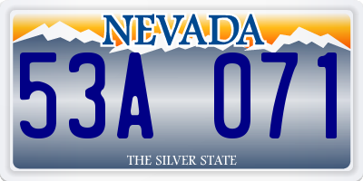 NV license plate 53A071