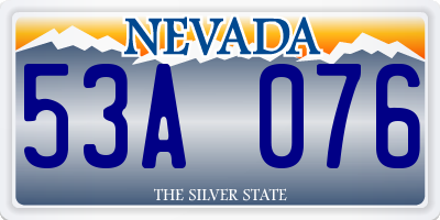 NV license plate 53A076