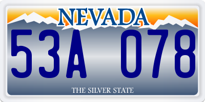 NV license plate 53A078