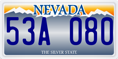 NV license plate 53A080