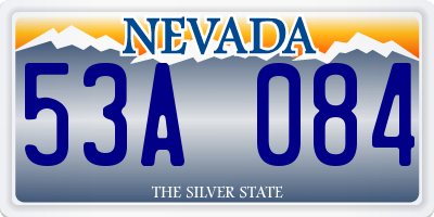 NV license plate 53A084