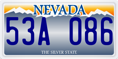 NV license plate 53A086