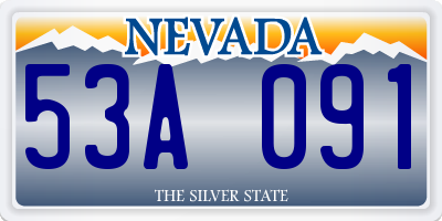 NV license plate 53A091