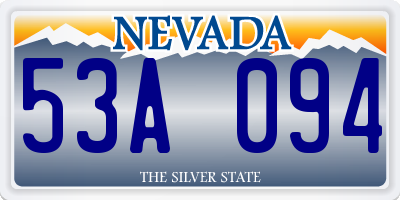 NV license plate 53A094