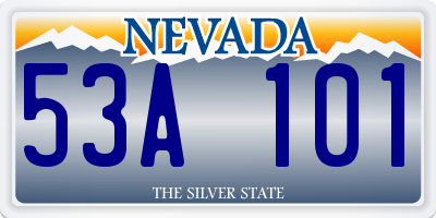 NV license plate 53A101
