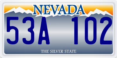 NV license plate 53A102