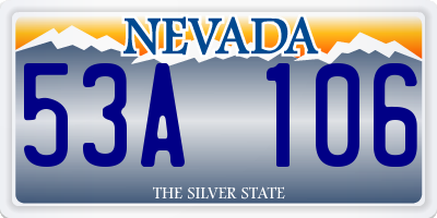 NV license plate 53A106