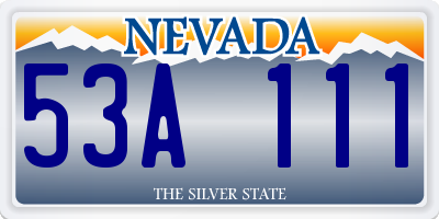 NV license plate 53A111