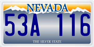 NV license plate 53A116