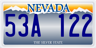 NV license plate 53A122