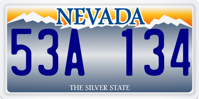 NV license plate 53A134