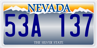 NV license plate 53A137