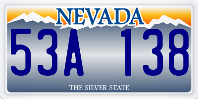 NV license plate 53A138