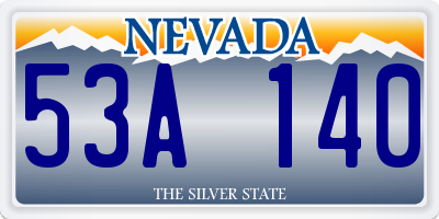 NV license plate 53A140
