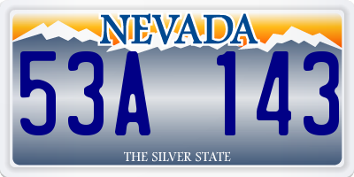 NV license plate 53A143