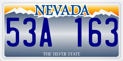 NV license plate 53A163