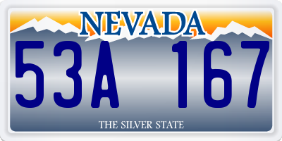 NV license plate 53A167